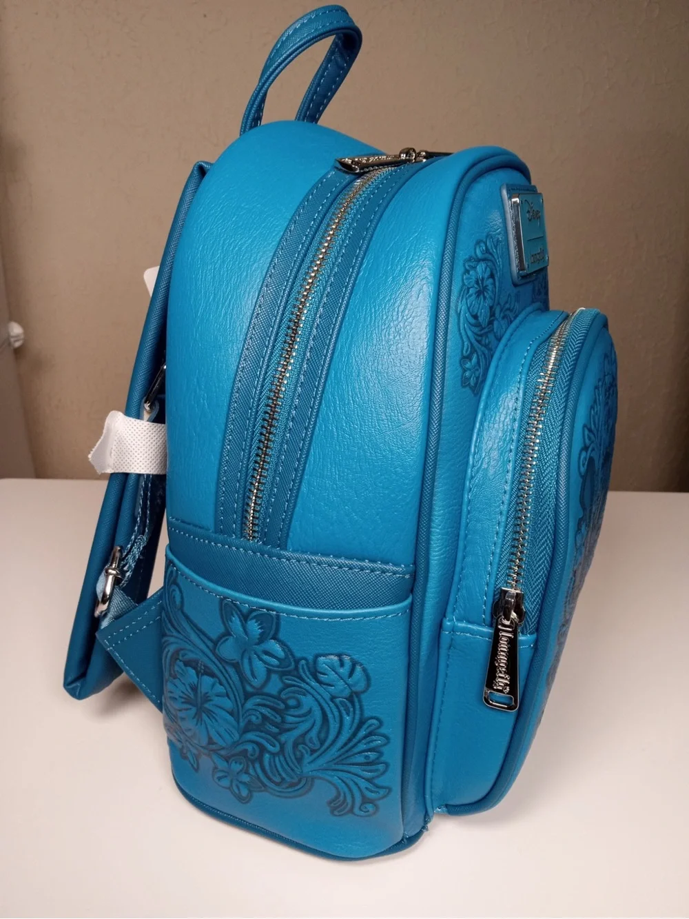 Loungefly Disney Stitch Hibiscus Blue Embossed Mini Backpack - Picture 2 of 6